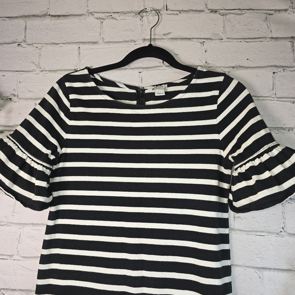 J. Crew Black and White Mini Dress with Crew Neck - Picture 5 of 8